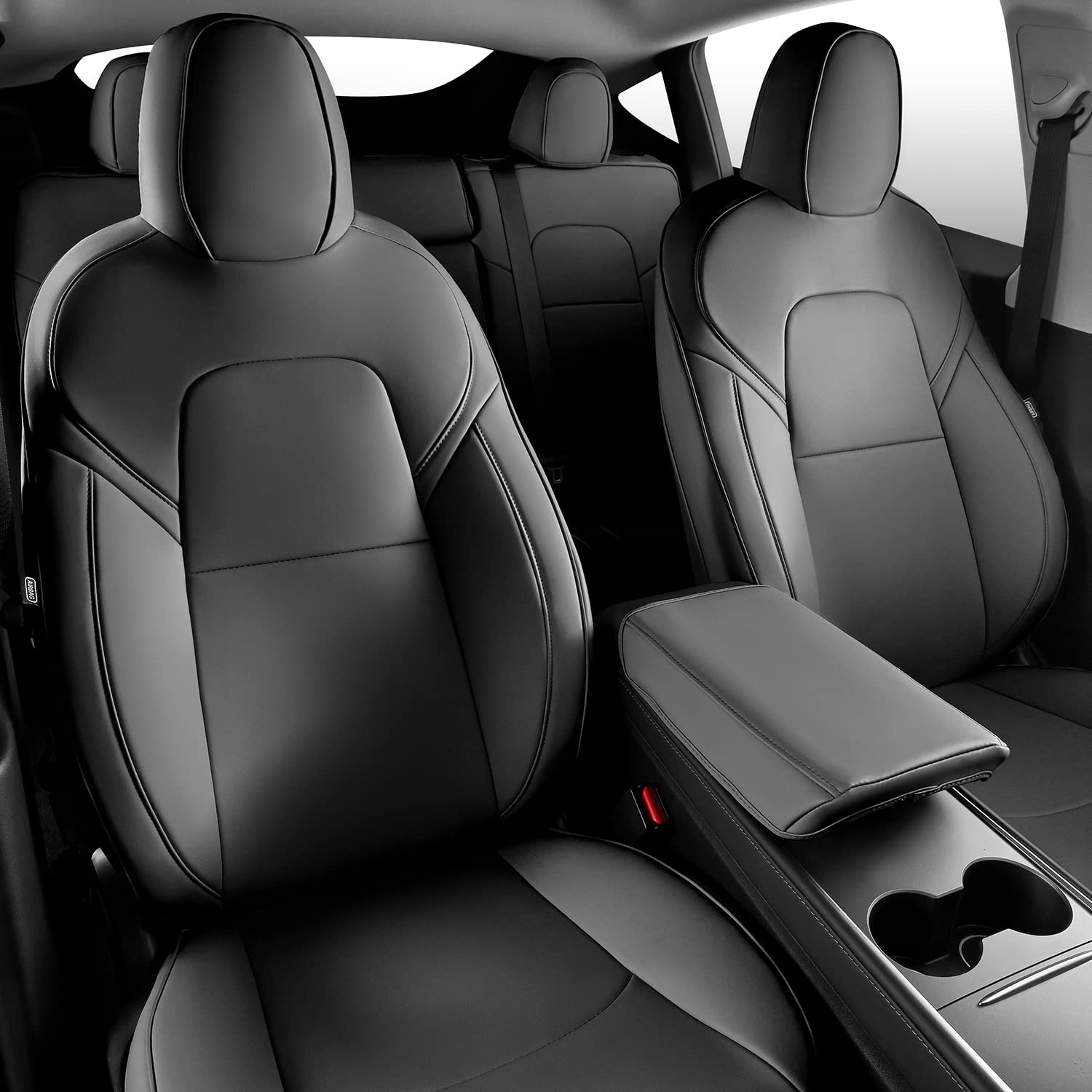 @UTOS Seat Covers Model 3/Y Leather Car Seat Covers, for 5 Seat Car Seat Cover Interior Cover All Weather Protection